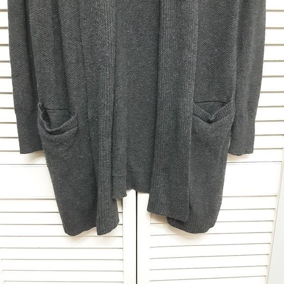 Loft Shawl Collar Dark Gray Open Cardigan w/ Pockets XXS - Picture 4 of 4